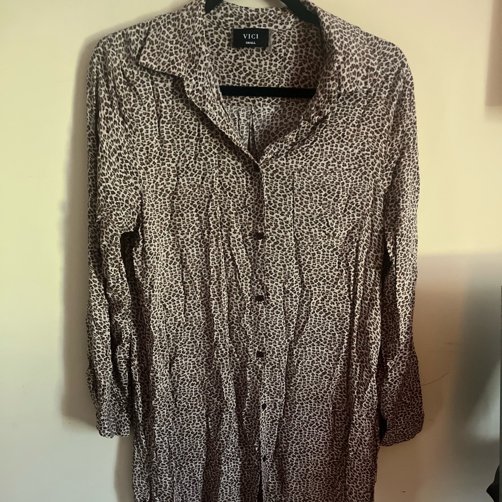 VICI Brand Cheetah Shirt Maxi Size Small
